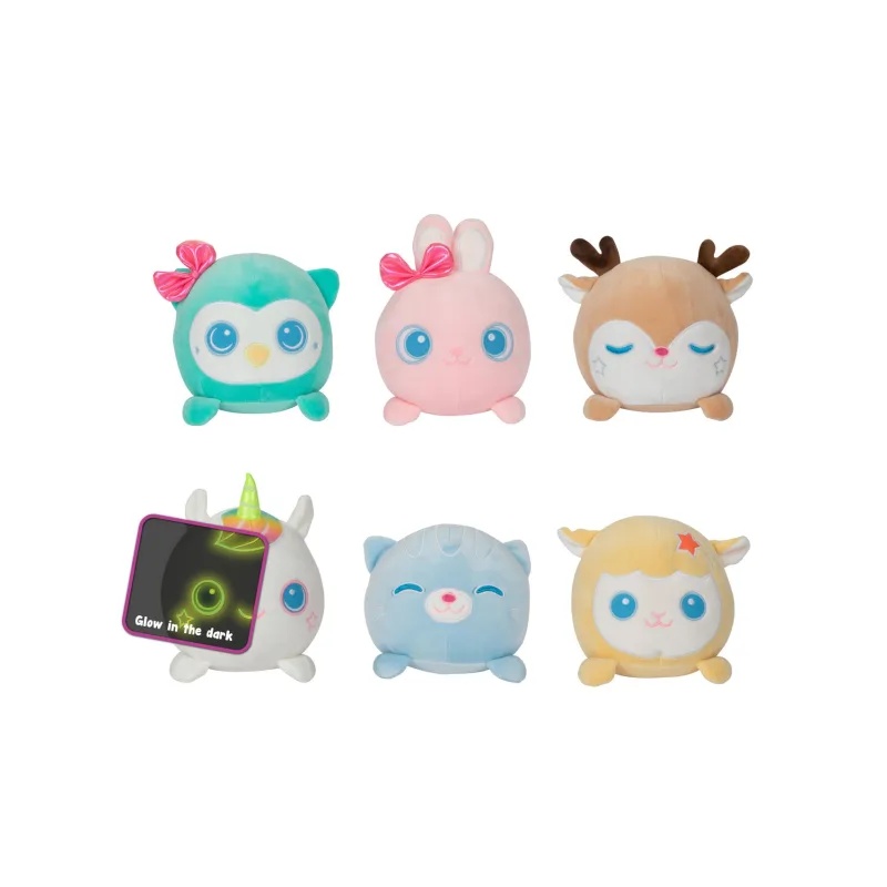Teddies Zvieratko svietiace v tme plyšové 14cm 6 druhov 2m+