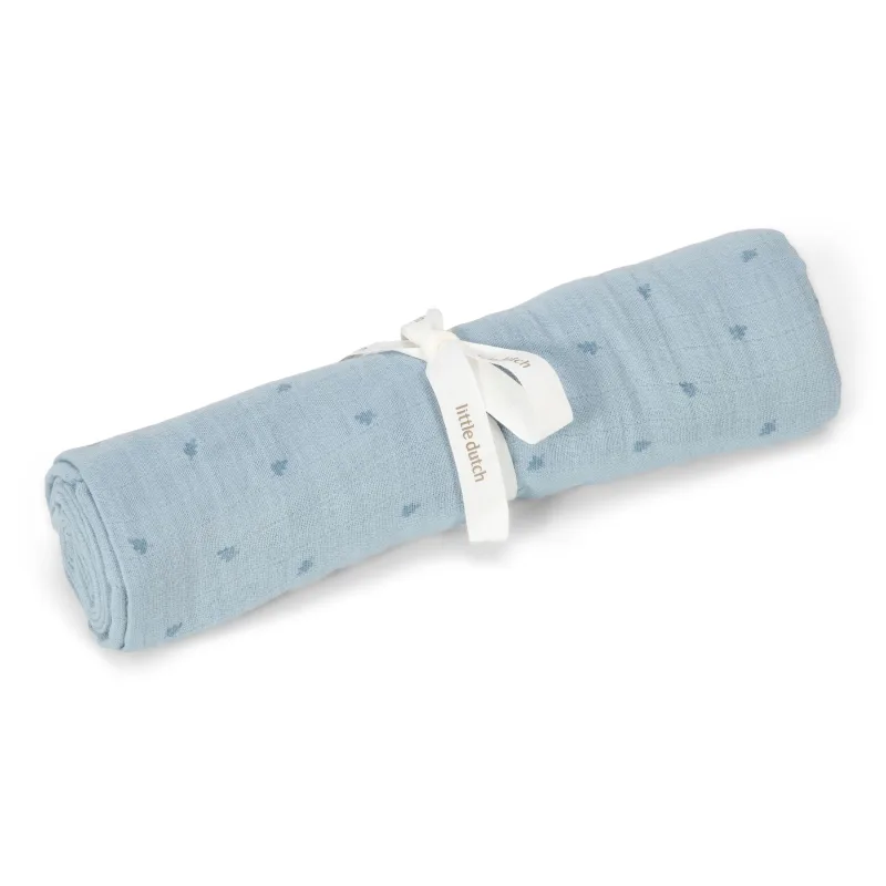 Little Dutch Plienka zavinovacia 120x120 cm Pure Denim Blue