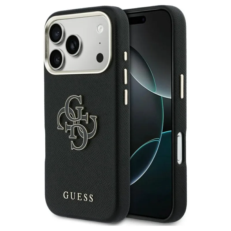 Guess PU Resin Logo kryt iPhone 17 Pro Max čierny 57983128943