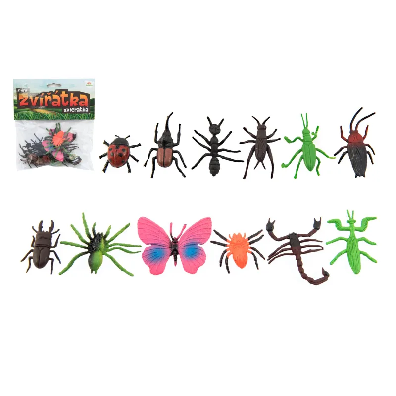 Teddies Hmyz/zvieratko mini plast 4-8cm 12 ks v sáčku