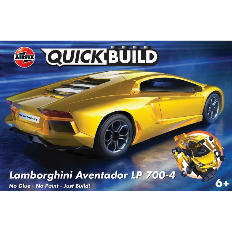 Airfix Quick Build auto J6026 - Lamborghini Aventador - Žltá