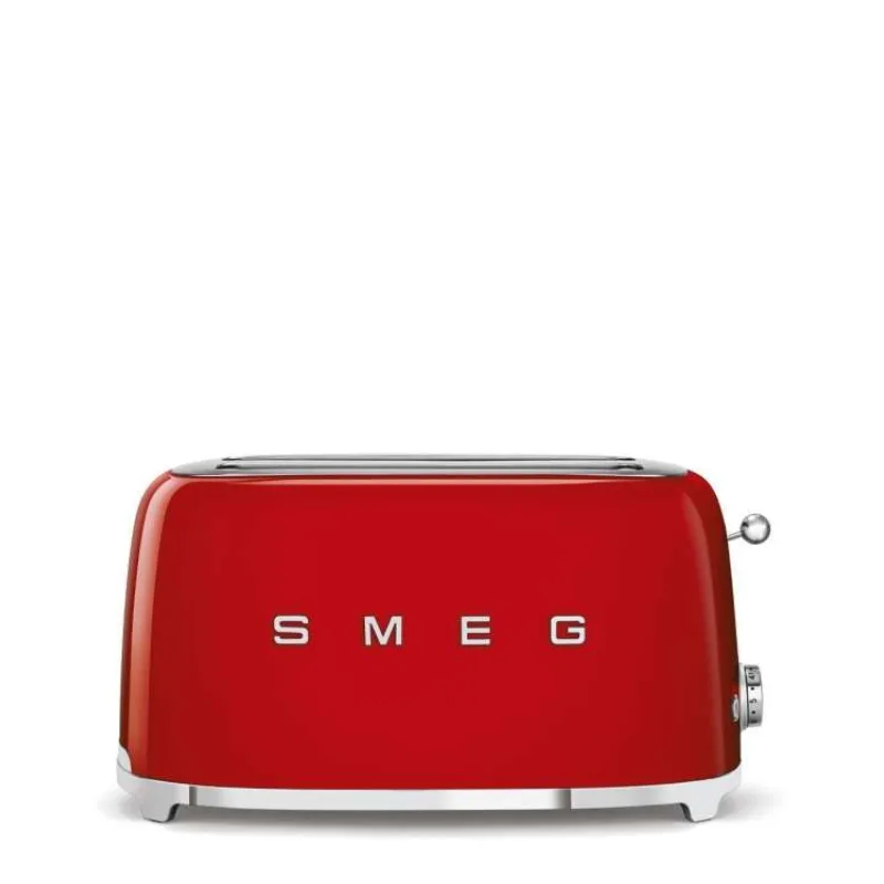 Smeg TSF02RDEU, toustovač / topinkovač, 4 toasty, 6 úrovní opékání, zásuvka na drobky, styl. 50. let, červený (TSF02RDEU)