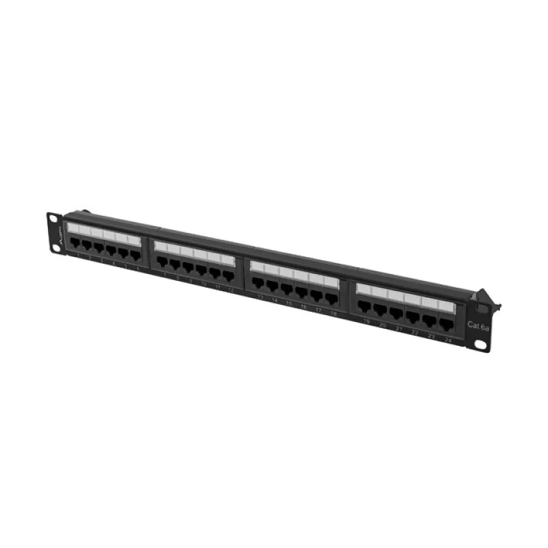 LANBERG PATCH PANEL 24 PORTŮ 1U 19" CAT.6A UTP ČERNÝ PPUA-1024-B