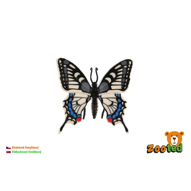 ZOOted Motýľ tropický Papilio/vidlochvost feniklový zooted plast 8cm