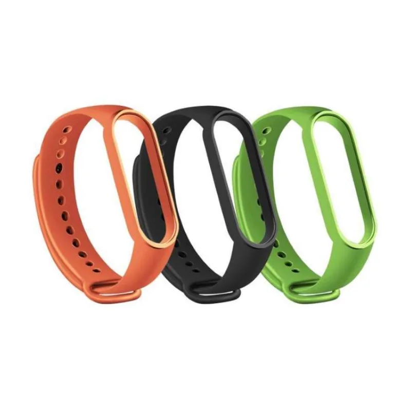 RhinoTech řemínky pro Xiaomi Mi Band 6 (3-pack černá, oranžová, zelená) (RTACC229)