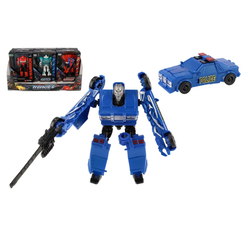 Teddies Transformer auto/robot plast 14cm mix druhov v krabičke 13x18x5cm