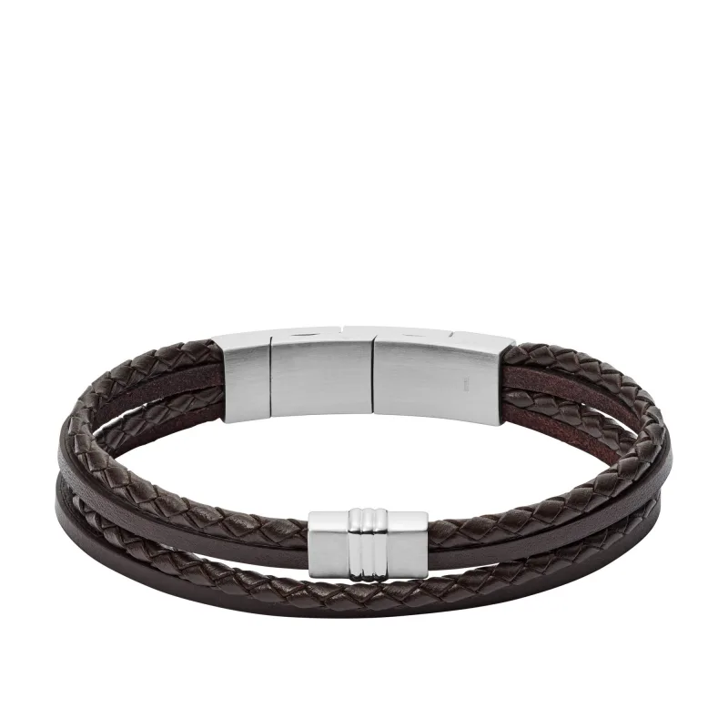 Pánsky kožený náramok Fossil oceľ JF02934040