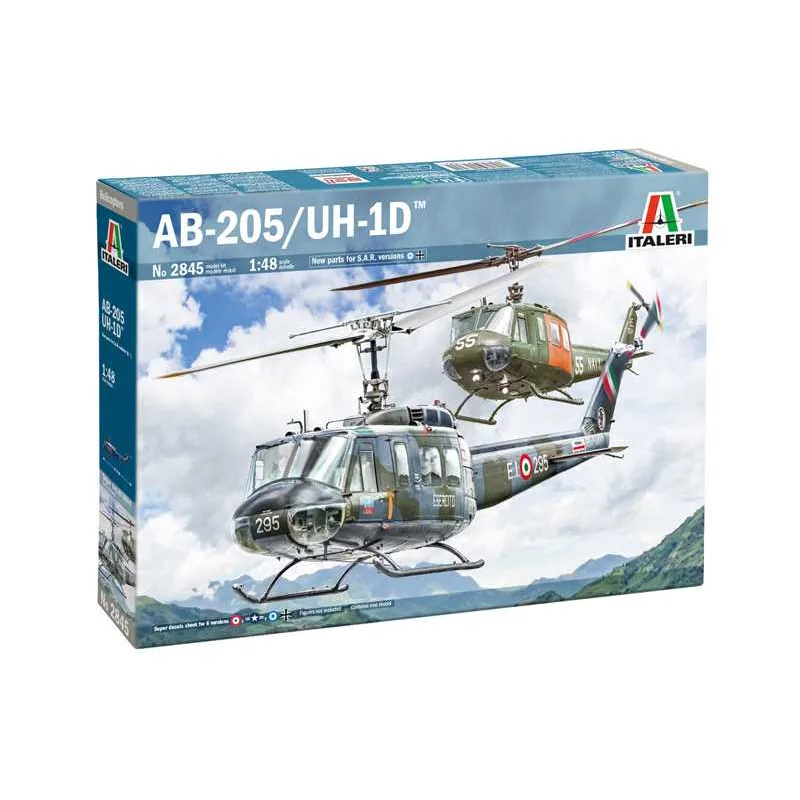 Italeri Model Kit vrtuľník 2845 - AB.205 / UH-1D "SAR" (1:48)