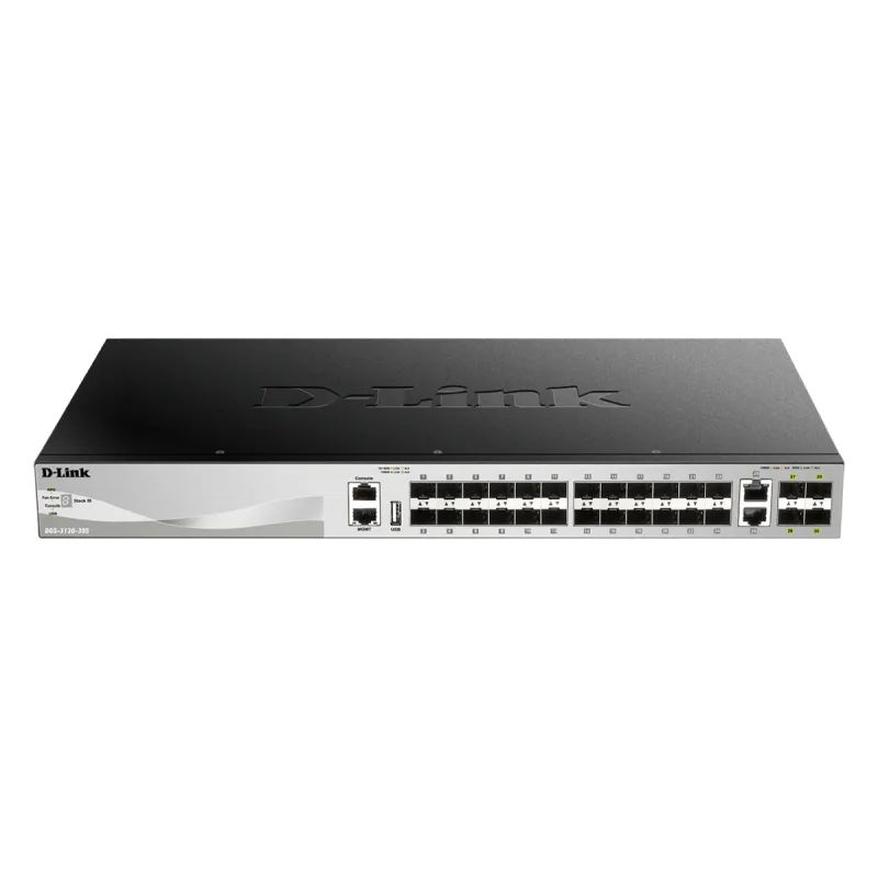 D-Link DGS-3130-30S L3 Stackable Managed switch, 24x SFP, 2x 10G RJ-45, 4x 10G SFP+ DGS-3130-30S/E