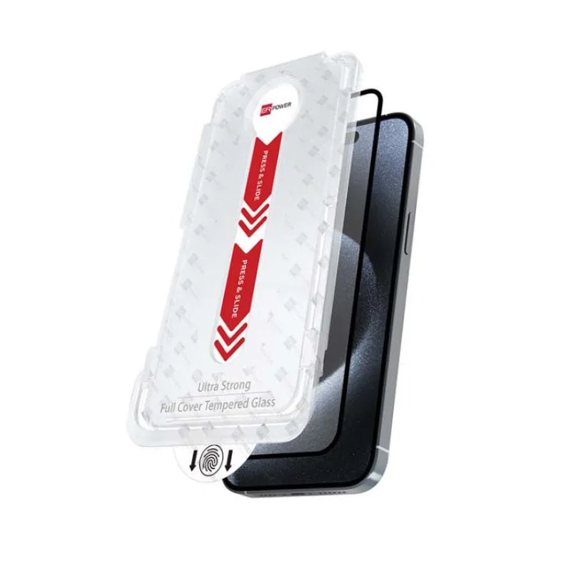 ER Ochranné sklo fullcover iPhone 16e easy install (ERGSFCBAPIP16E)