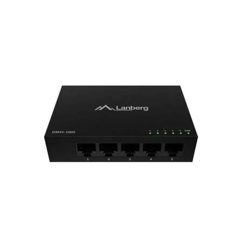 LANBERG SWITCH DSM1-1005 5X 1GB/S UNMANAGED GIGABIT ETHERNET DESKTOP 12V (KOVOVÝ KRYT) (DSM1-1005)