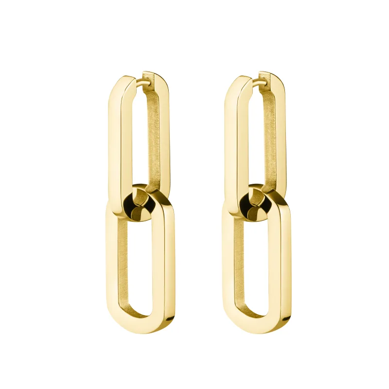 Pozlátené dámske náušnice Rosefield Dual Hoops JEDHG-J585