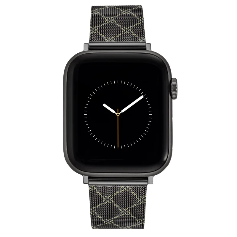 Sieťovaný remienok Nine West tmavosivý so vzorom, pre Apple Watch 42-45 mm