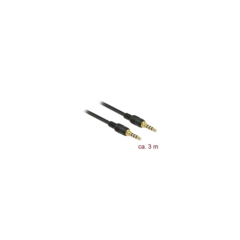 Delock Kabel Stereo Jack 3,5 mm 4 pin samec samec 3 m černý (85601)