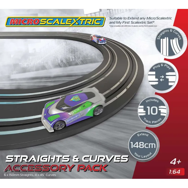 Scalextric Rozšírenie trate MICRO SCALEXTRIC G8045 - Track Extension Pack - Rovinky & Zákruty