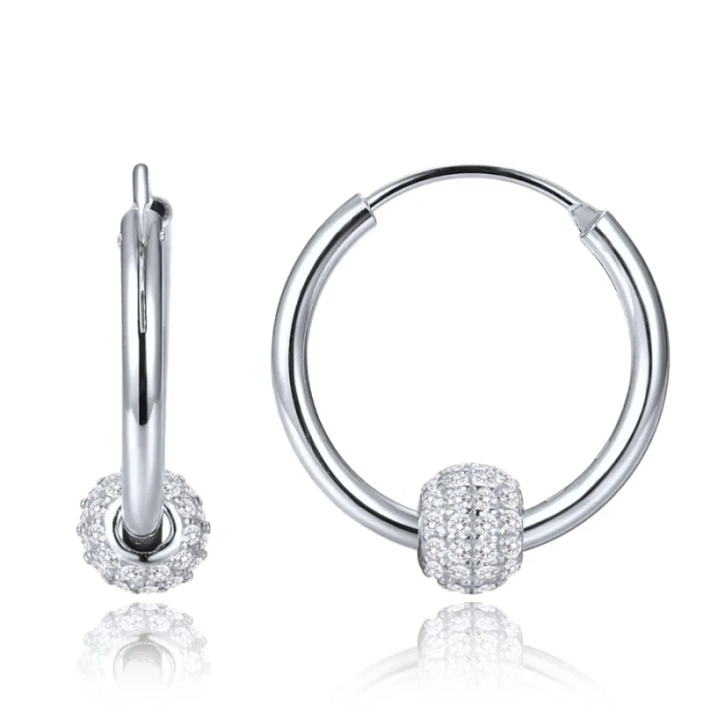 Elegantné strieborné náušnice so zirkónmi MINET JMAS0322SE00