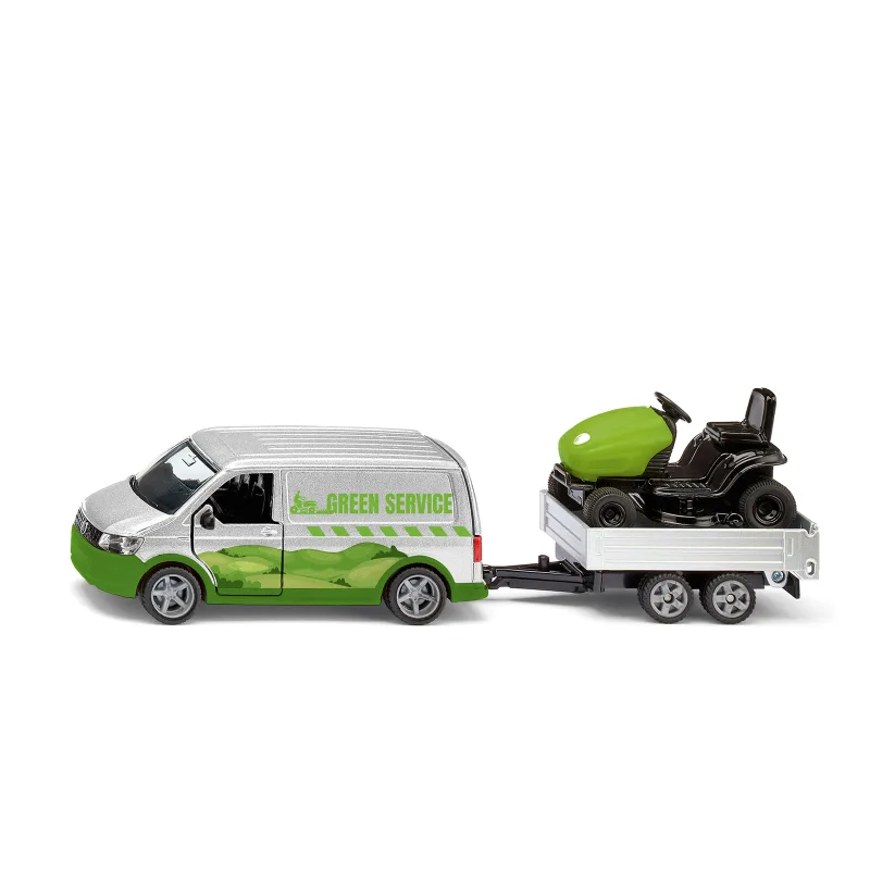 SIKU Super - VW T6 s prívesom a záhradným traktorom