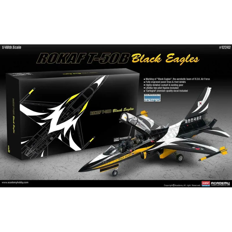 Academy Model Kit lietadlo 12242 - ROKAF T-50B "BLACK EAGLES" (1:48)