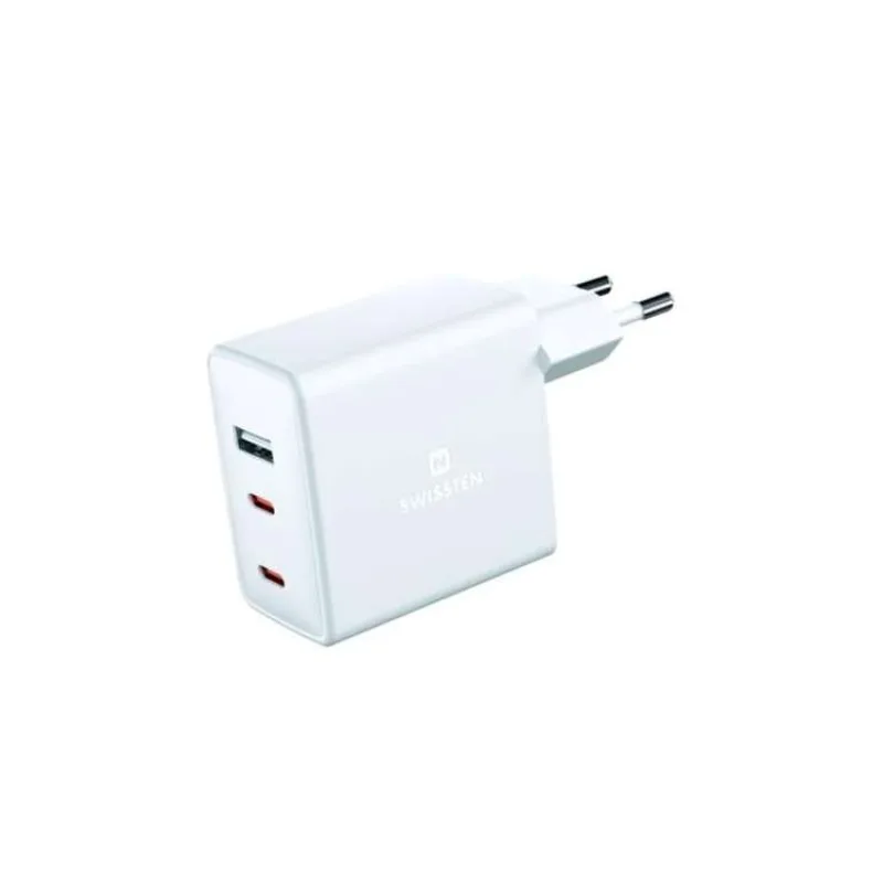 SWISSTEN SÍŤOVÝ ADAPTÉR GaN 2x USB-C + 1xUSB 70W (22054100)