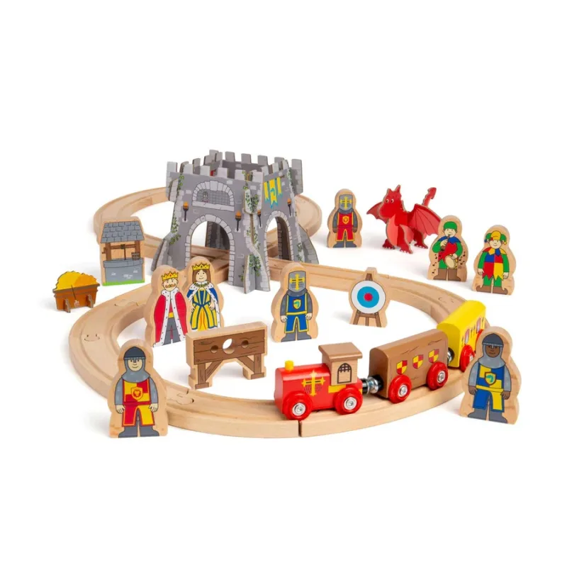 Bigjigs Rail Bigjigs Rail Drevená vláčikodráha Stredovek