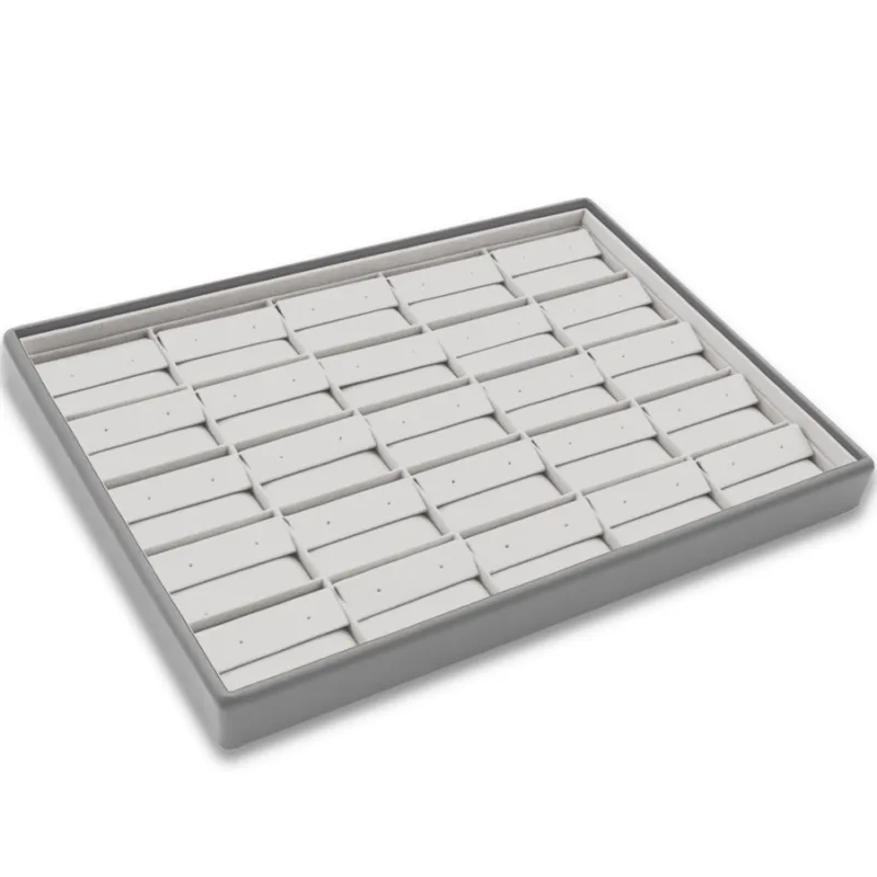 Šedý prezentačný podnos na šperky - 25x náušnice / malé súpravy - 31,5 x 22,5 cm MINET XTJSS01