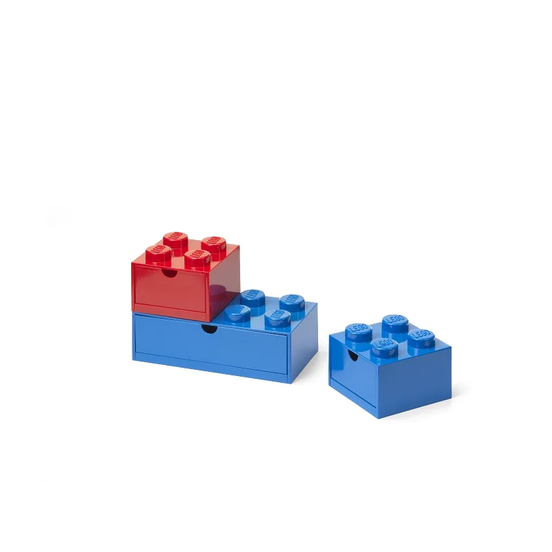 LEGO stolné boxy so zásuvkou Multi-Pack 3 ks - červená, modrá