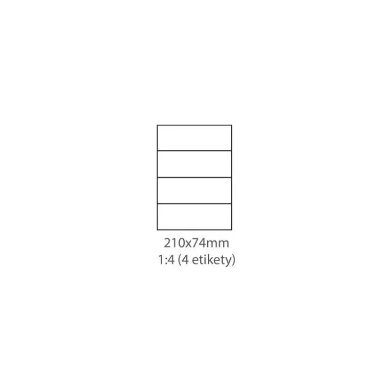 etikety Samolepiace 210x74 univerzálne biele 4ks/A4 (100 listov A4/bal.) (ECO-21007400)