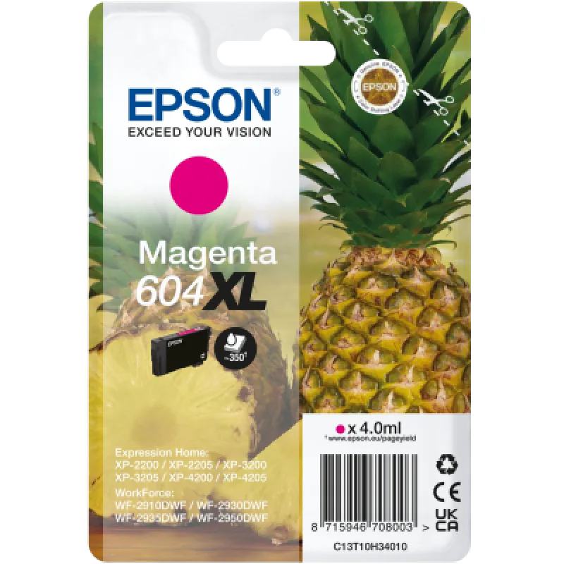 EPSON Singlepack Magenta 604XL Ink C13T10H34010