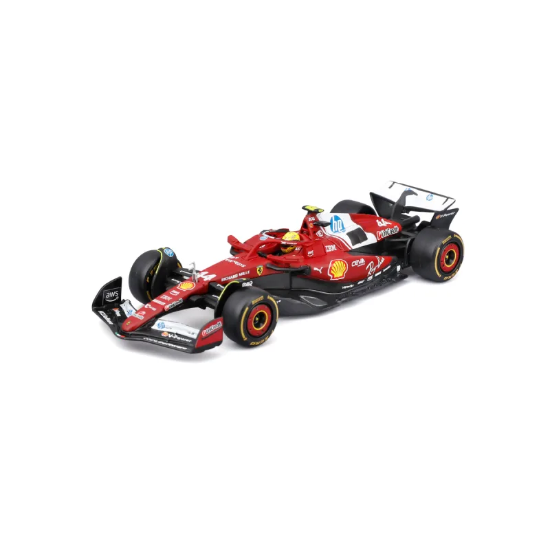 Bburago - RACE F1 v dekoratívnom boxe, Ferrari SF-25 (2025), #44 Lewis Hamilton, 1:43