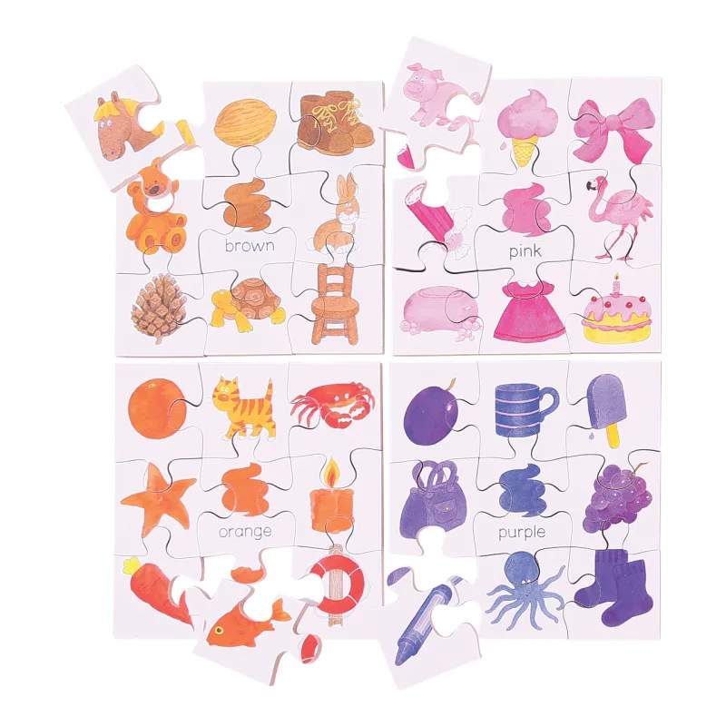Bigjigs Toys Bigjigs Toys Drevené didaktické puzzle farby 4v1