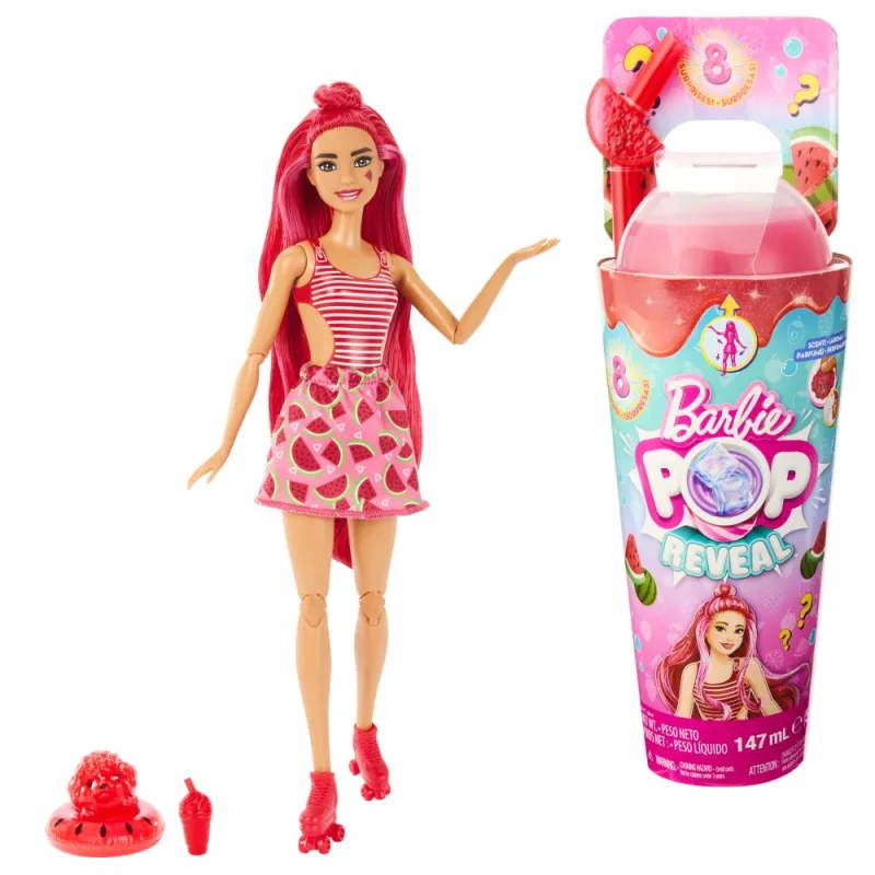 Barbie POP REVEAL BArbie šťavnaté ovocie - MELÓNOVÁ TRIEŠŤ
