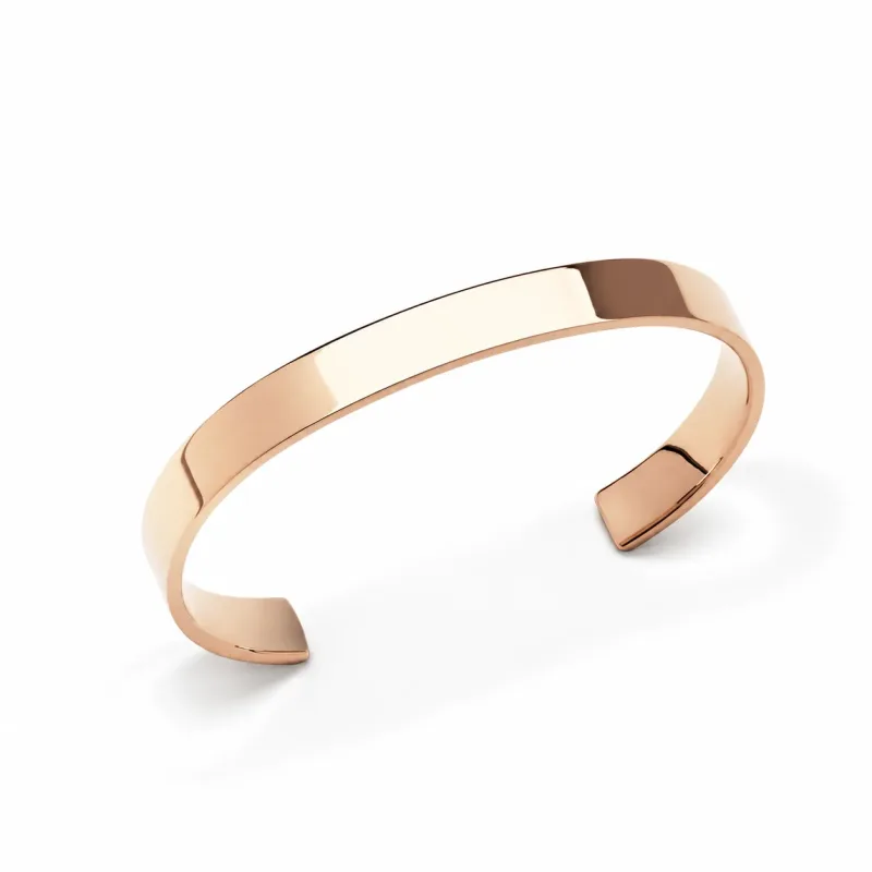 Daniel Wellington pevný unisex náramok z ocele v ružovo-zlatej farbe Line Cuff Polished