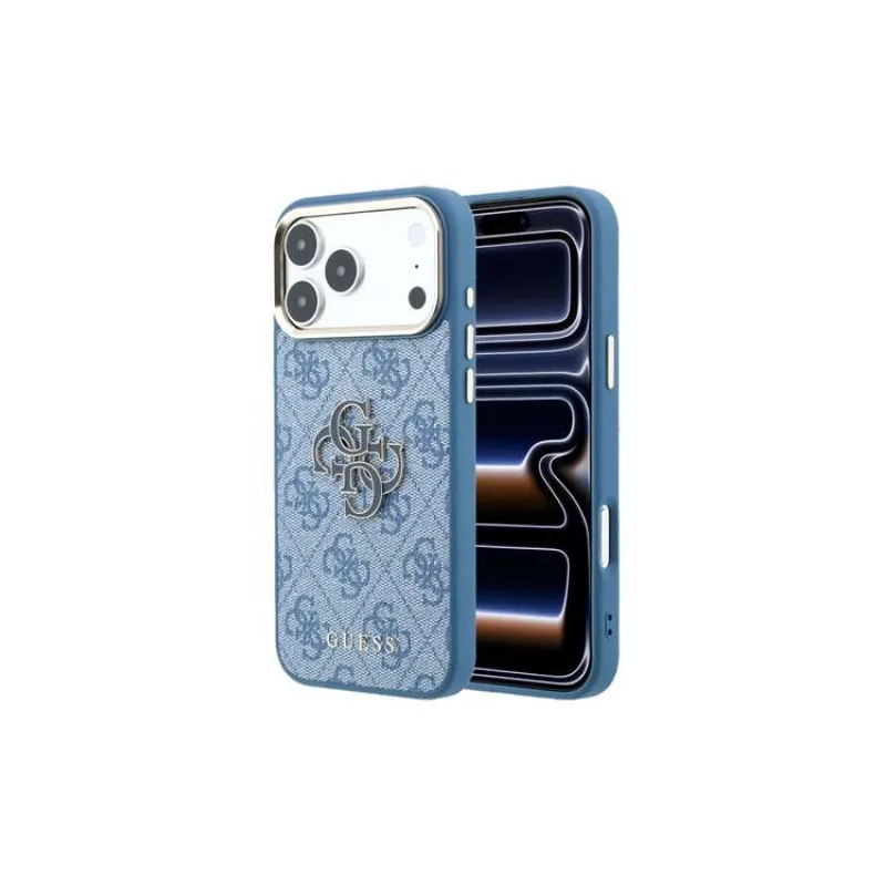 Guess PU 4G Resin Metal Logo kryt iPhone 18 Pro Max modrý (57983131135)
