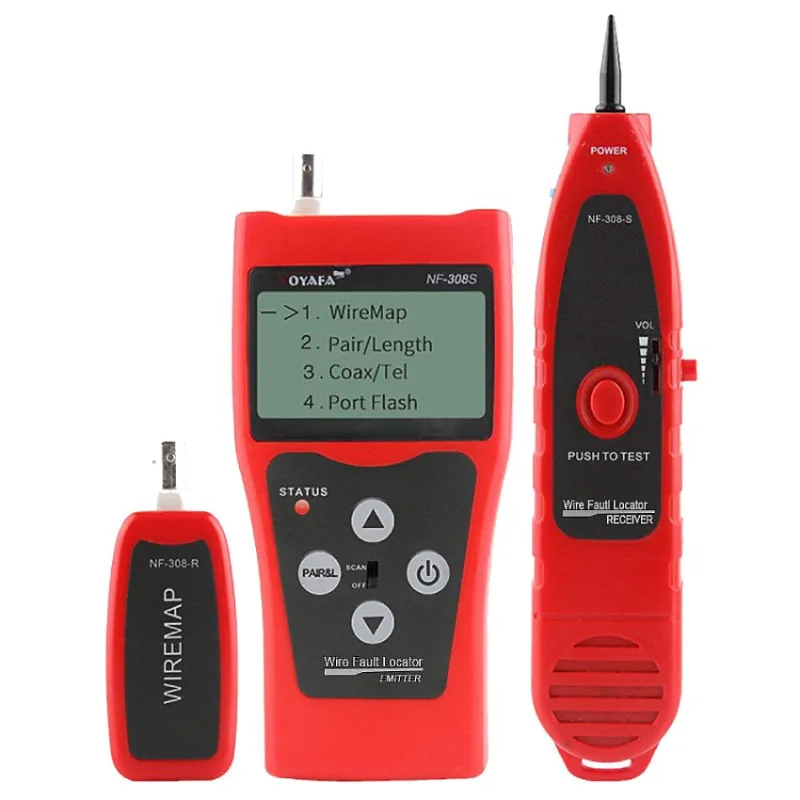W-Star Tester kabelů RJ45 WSNF308S UTP RJ11, BNC, USB detektor kabelů, diagnostika, LCD WSNF308S