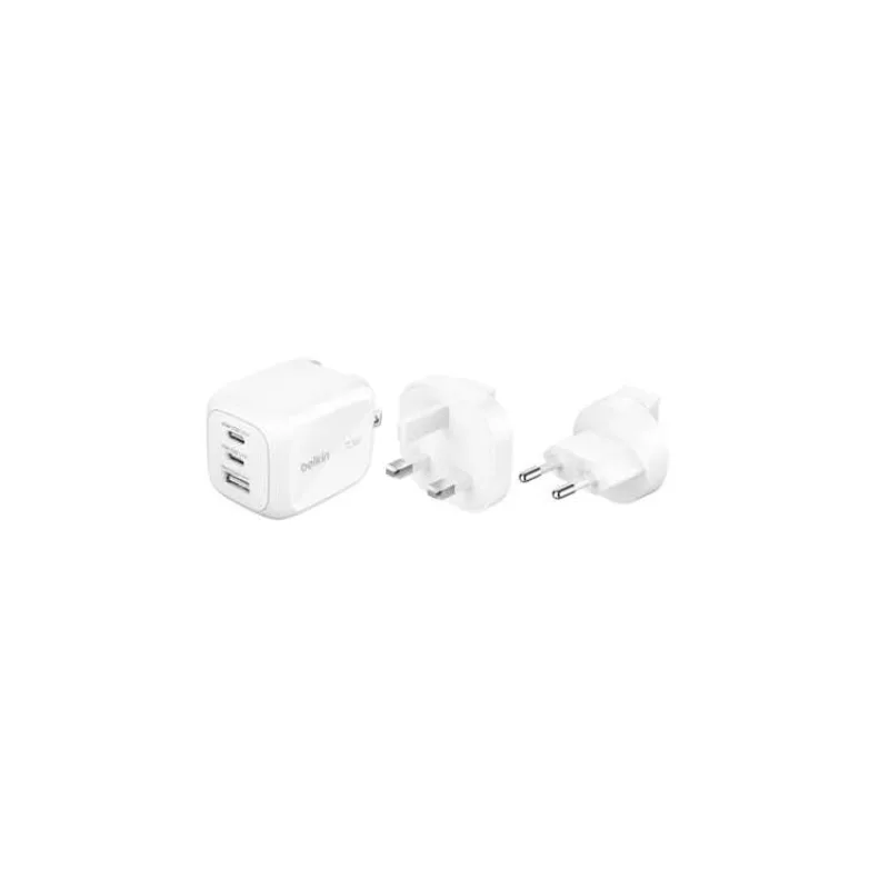 Belkin BOOST CHARGE™ PRO 70W 3-portová USB-C Power Delivery GaN PPS nástěnná nabíječka, bílá (WCH018hqWH)
