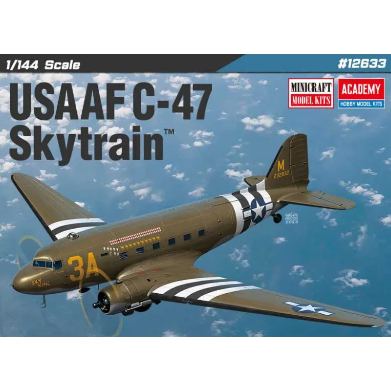 Academy Model Kit lietadlo 12633 - USAAF C-47 Skytrain (1:144)