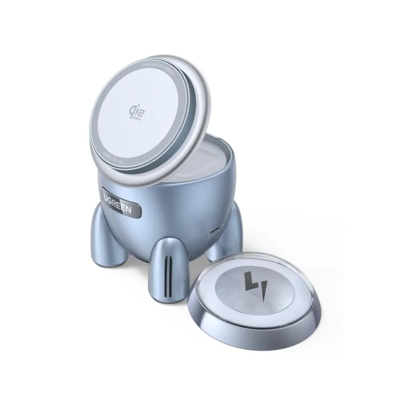 UGREEN magnetická bezdrátová nabíječka 2v1 MagFlow Qi2.2, 25W, MagSafe,…