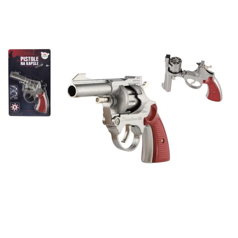 Teddies Revolver/Pistole na kapsule 8 rán kov 18cm na karte