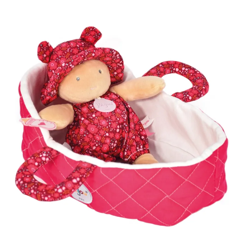 Doudou et Compagnie Paris Doudou Jolijou Bábika v ružovej prenášacej taške 20 cm