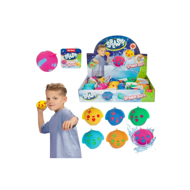 Teddies Loptička z mäkkej huby do vody 6cm 6 farieb