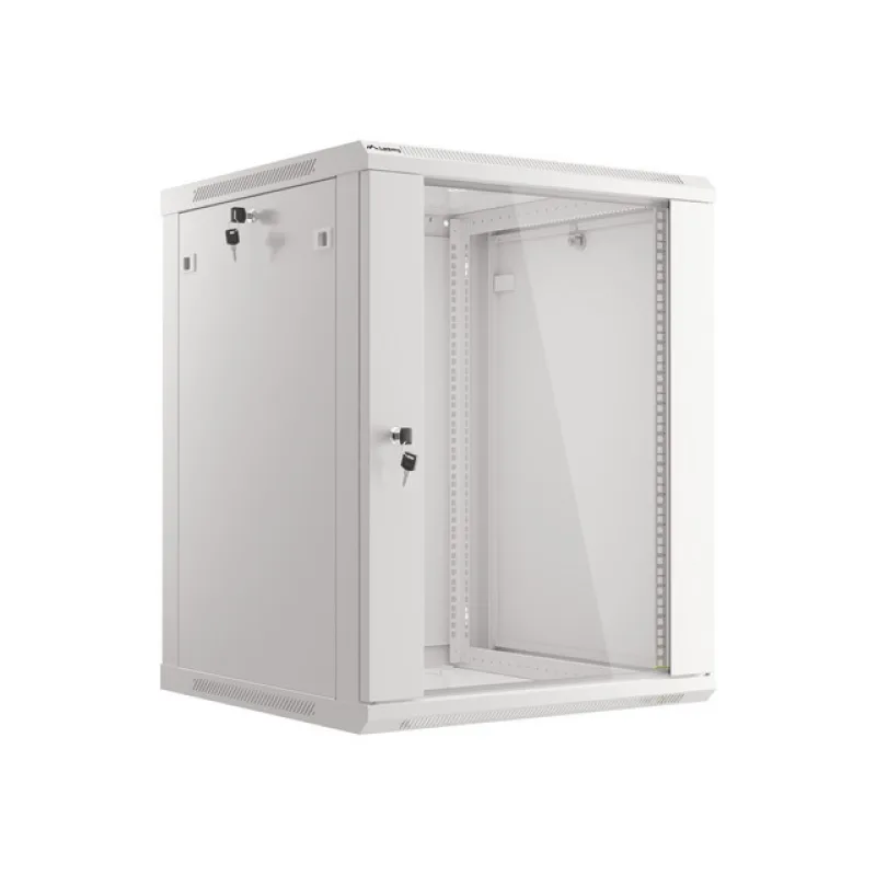 LANBERG 19" RACKOVÁ SKŘÍŇ PRO MONTÁŽ NA STĚNU 15U/600X600 (FLAT PACK) S PROSKLENÝMI DVEŘMI ŠEDÁ V2c WF01-6615-10S