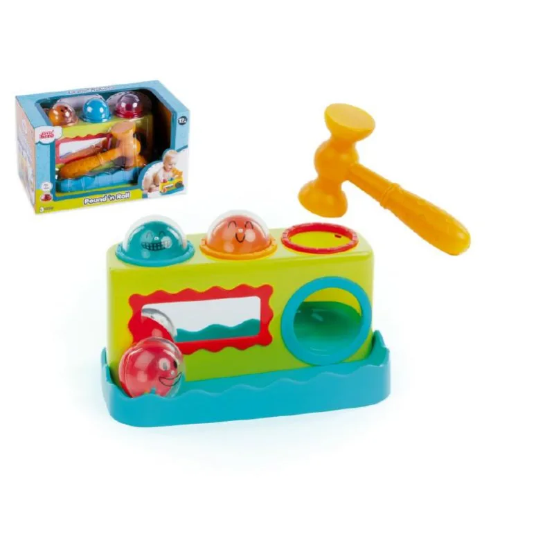Teddies Zatlĺkačka s kladivkom so zrkadielkom plast 21cm v krabici 12m+