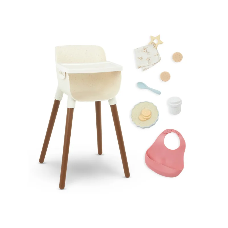 LullaBaby Stolička jedálenská pre bábiky s doplnkami