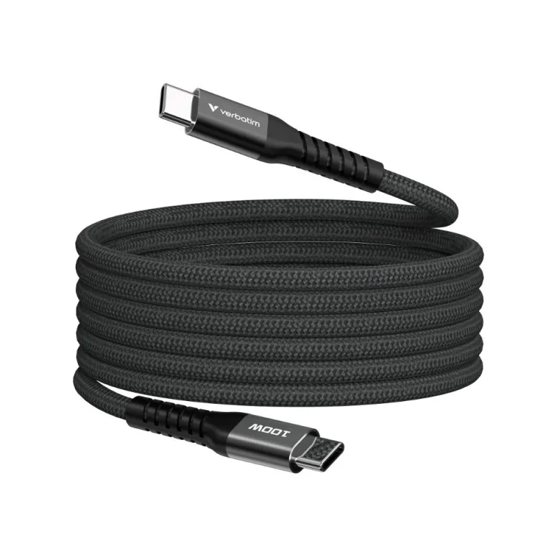 VERBATIM Kabel USB-C Sync & Charge, 100W, Magnetický, 120cm, černá…