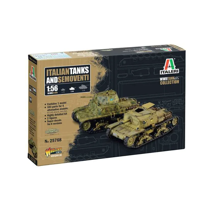 Italeri Model Kit tank 25768 - Talianske tanky a samohybné delá (1:56)