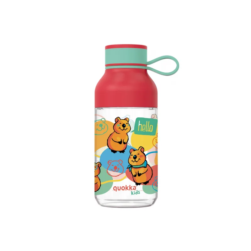 Quokka Plastová fľaša Ice Kids s pútkom Happy 430 ml