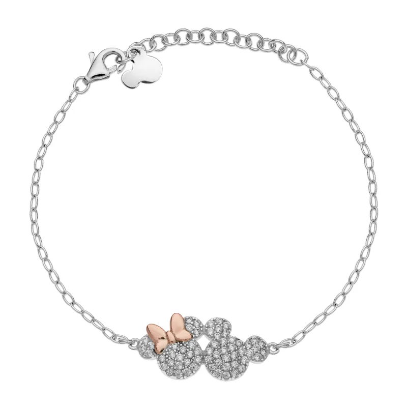 Detský náramok Disney Minnie a Mickey Mouse strieborný BS00048TZWL-55.CS