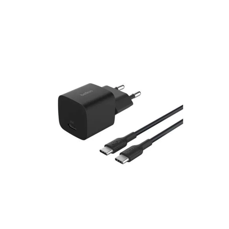 Belkin BOOST CHARGE™ 25W USB-C Power Delivery PPS nástěnná nabíječka + 1m USB-C na USB-C kabel, černá (WCA012kq1MBK-B6)