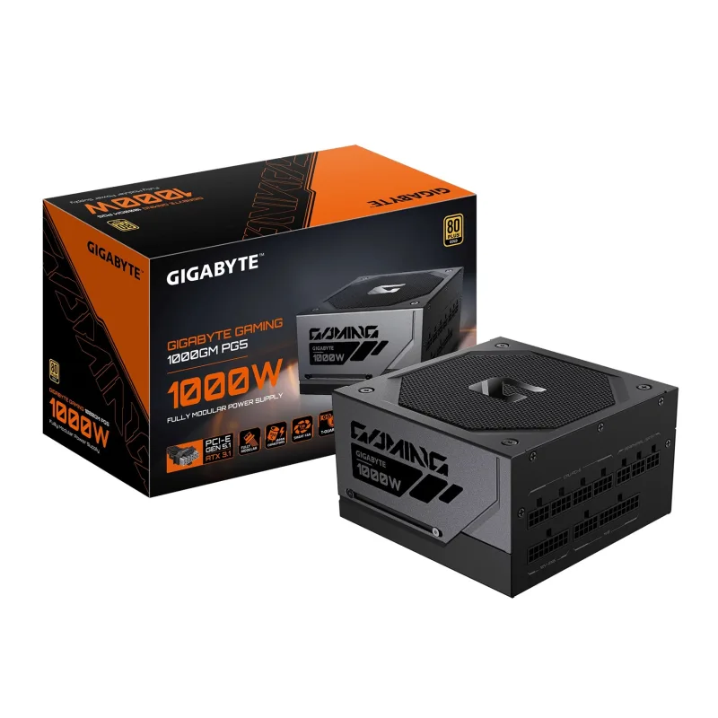 GIGABYTE GAMING 1000GM PG5/1000W/ATX 3.1/90%/Modular/Retail GP-GME1000GM PG5