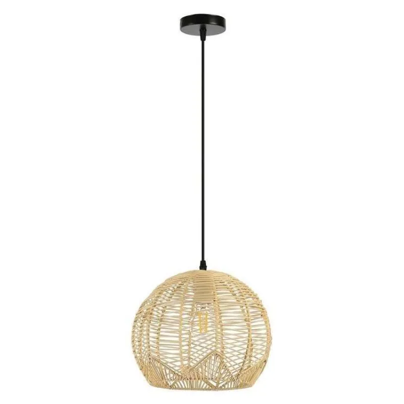 IMMAX BOHO PELO designové závěsné svítidlo, D30cm, E27, přírodní ratan (08258L)